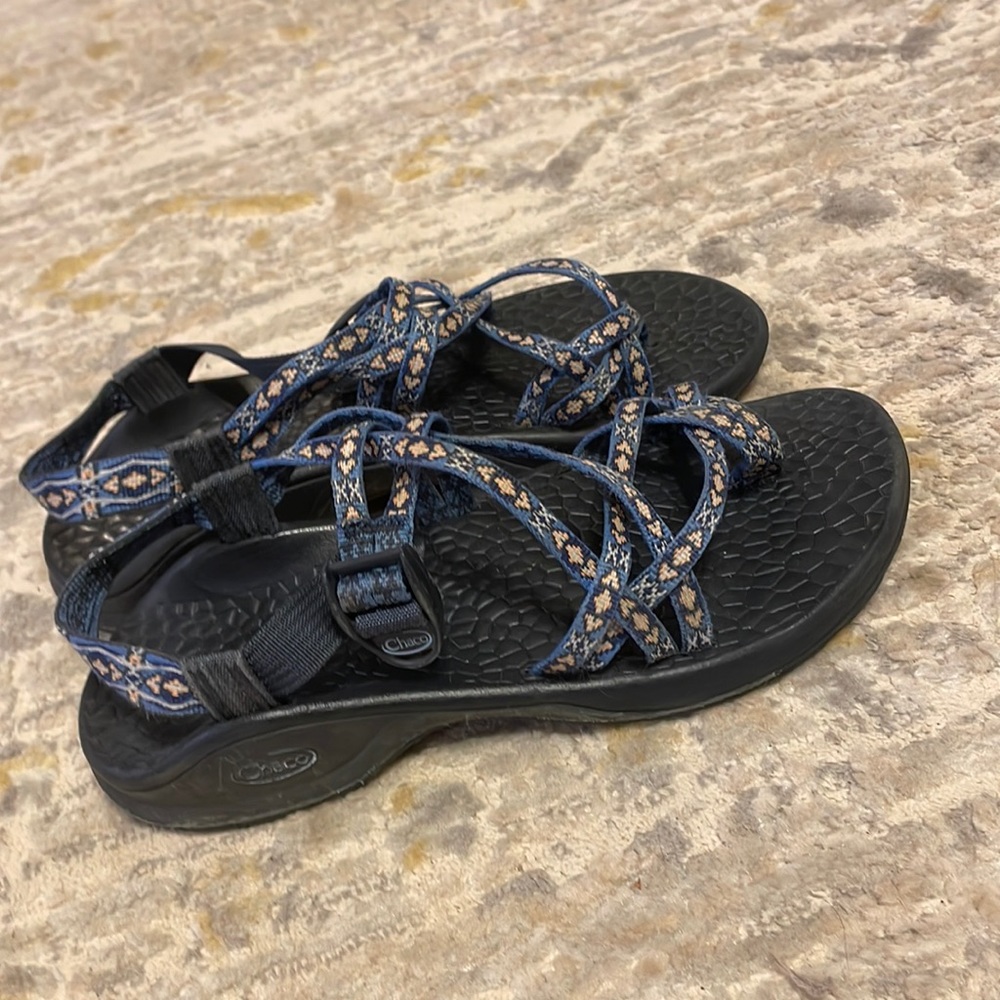 Womens Chaco’s Blue and Tan, barely worn